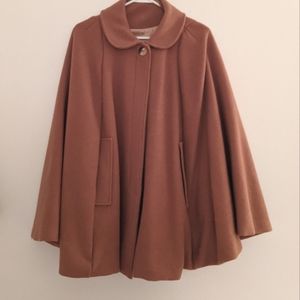 Brown wool cape coat